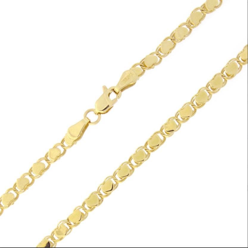 14K White Gold Open Heart Link Chain Necklace - 17